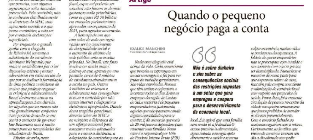 Artigo | Quando o pequeno negócio paga a conta