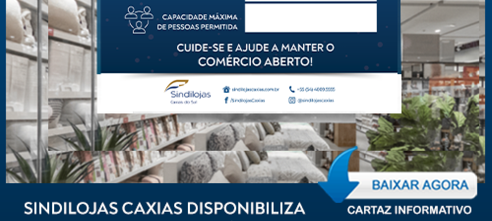 Sindilojas Caxias disponibiliza cartaz para o comércio