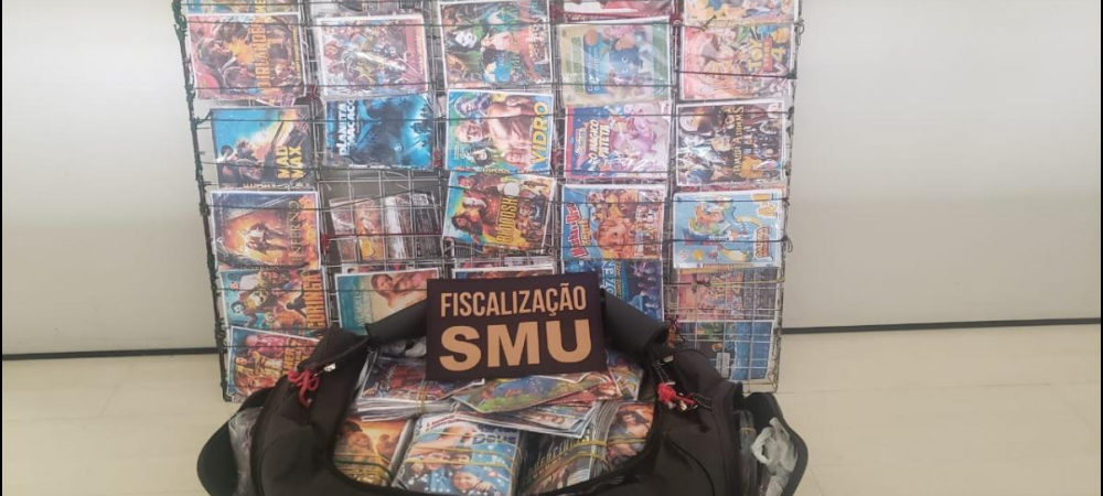 Fiscalização da SMU apreende 3 mil DVDs e CDs falsificados