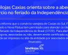 Sindilojas Caxias orienta sobre a abertura do comércio no feriado da Independência do Brasil