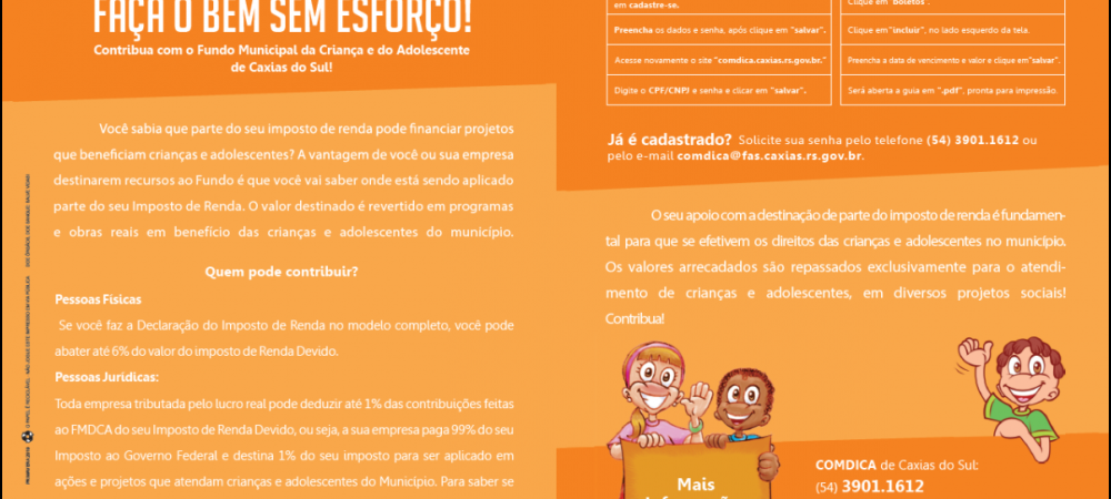 Orientações sobre destinação do Imposto de Renda