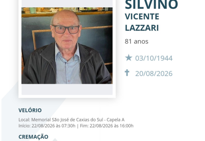 Nota de Pesar – Silvino Vicente Lazzari