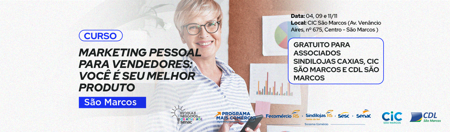 Curso Marketing Pessoal para Vendedores: Você é o Seu Melhor Produto – SM